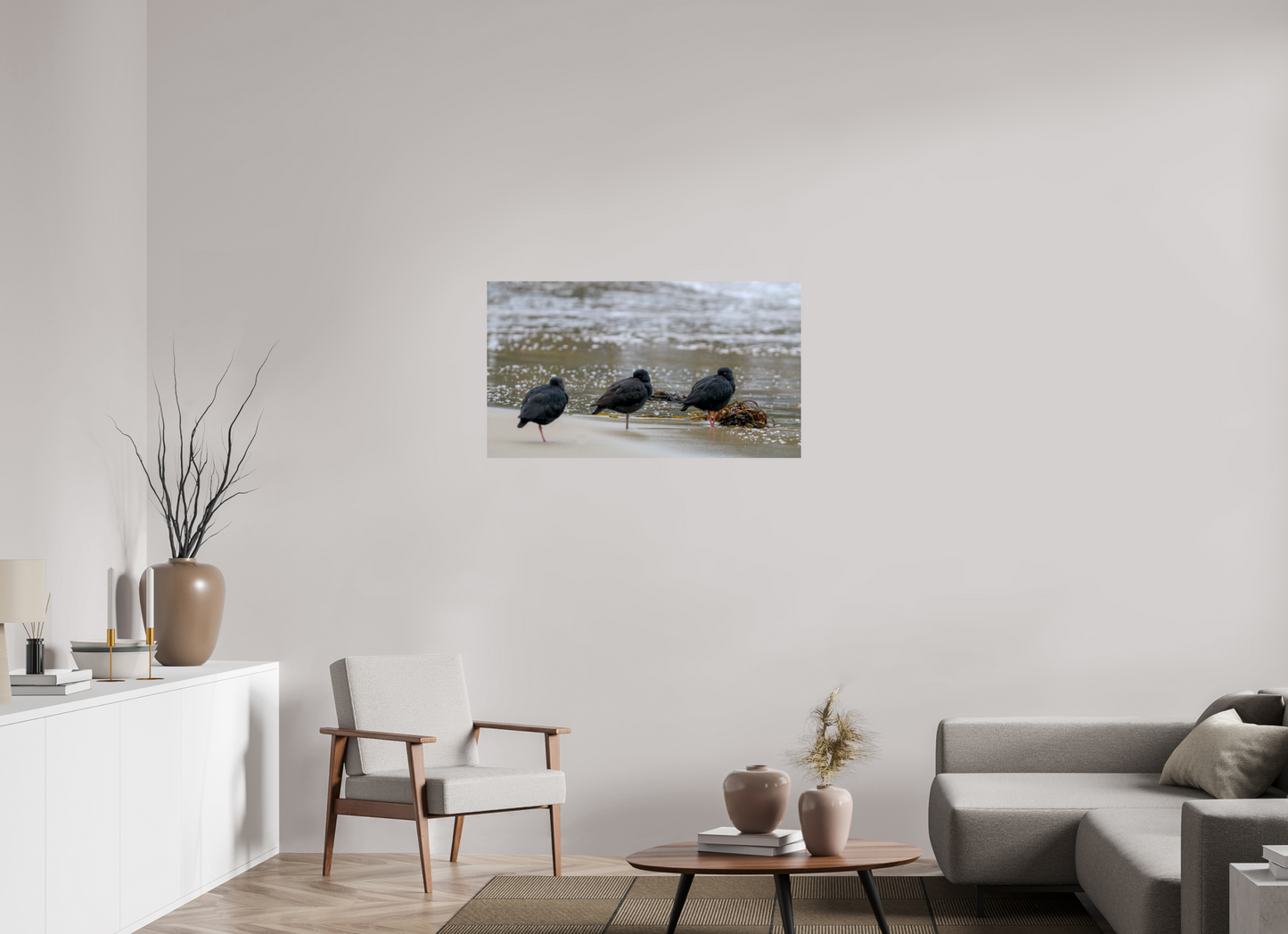 Beach Resting Oyster Catchers