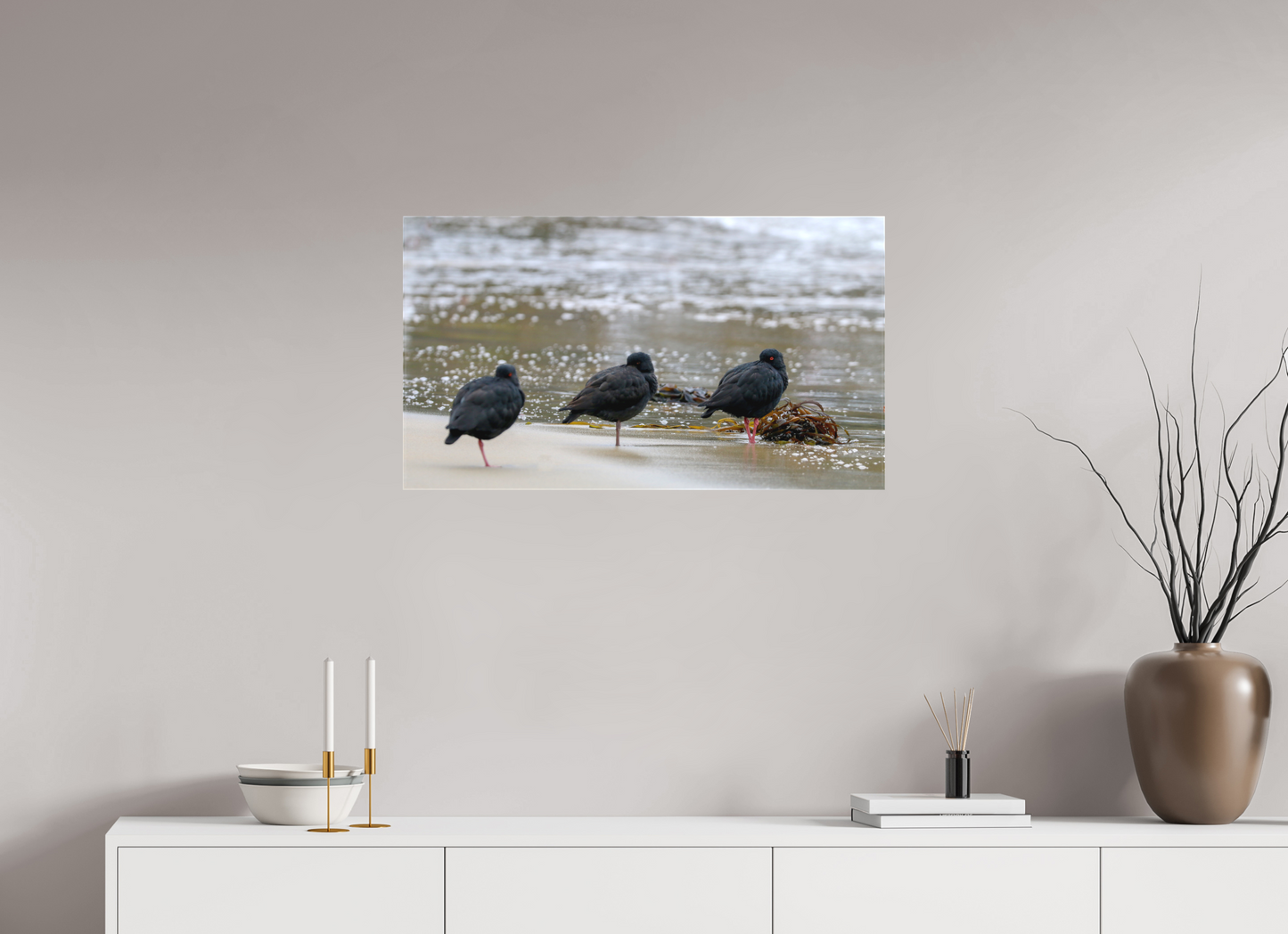 Beach Resting Oyster Catchers