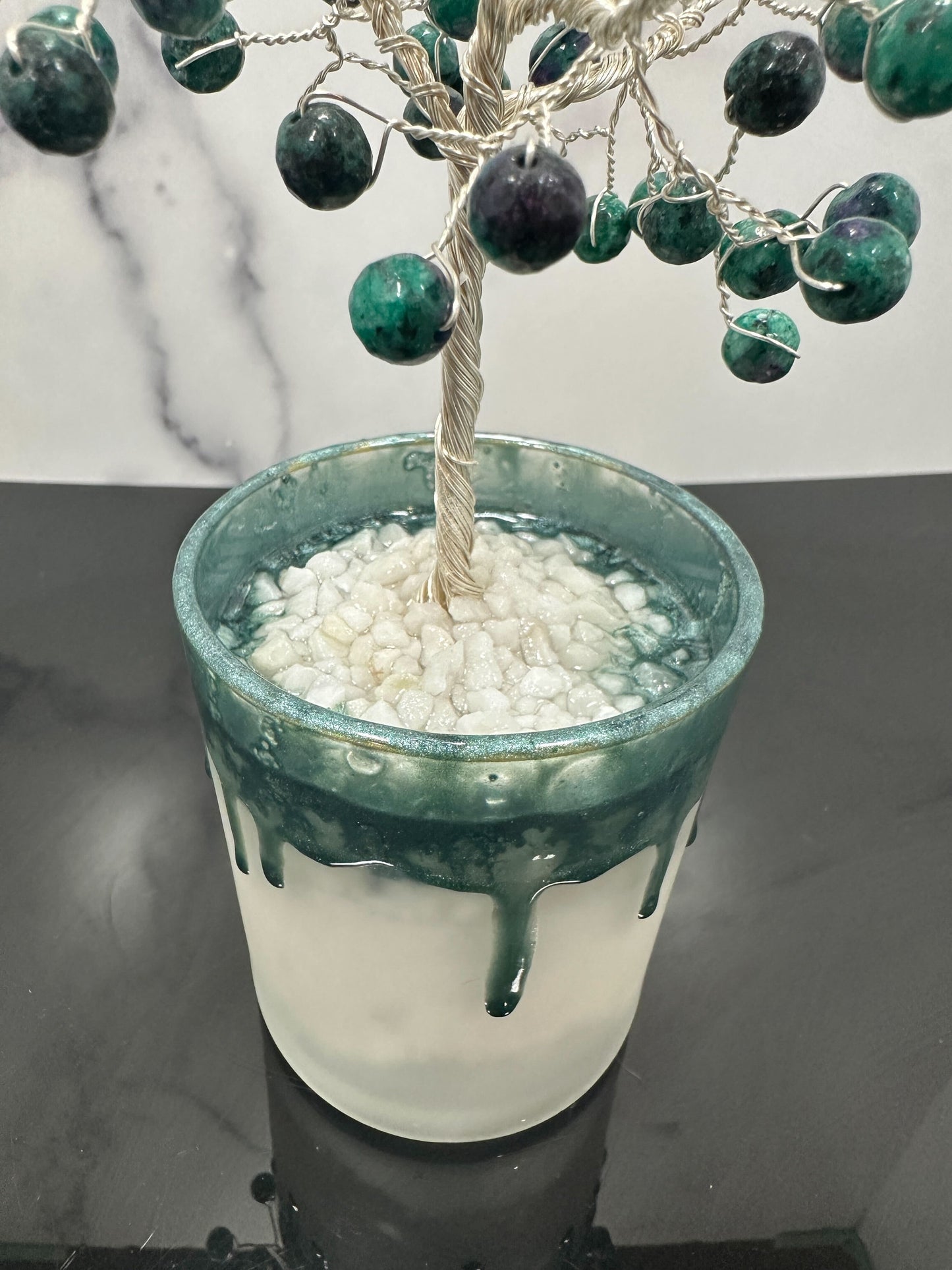Green Red Jasper Crystal Tree