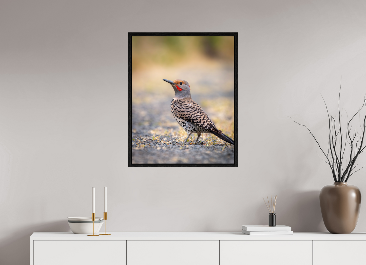 24 x 30″, Floater Frame Remarkable Northern Flicker