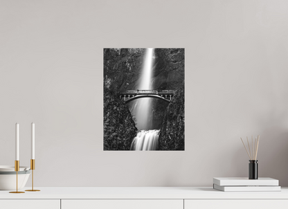12 x 15.3″, Canvas Prints Oregon's Multnomah Falls Black/White