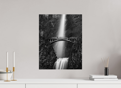 16 x 20.4″, Photo Print On Fuji Crystal DP II Oregon's Multnomah Falls Black/White