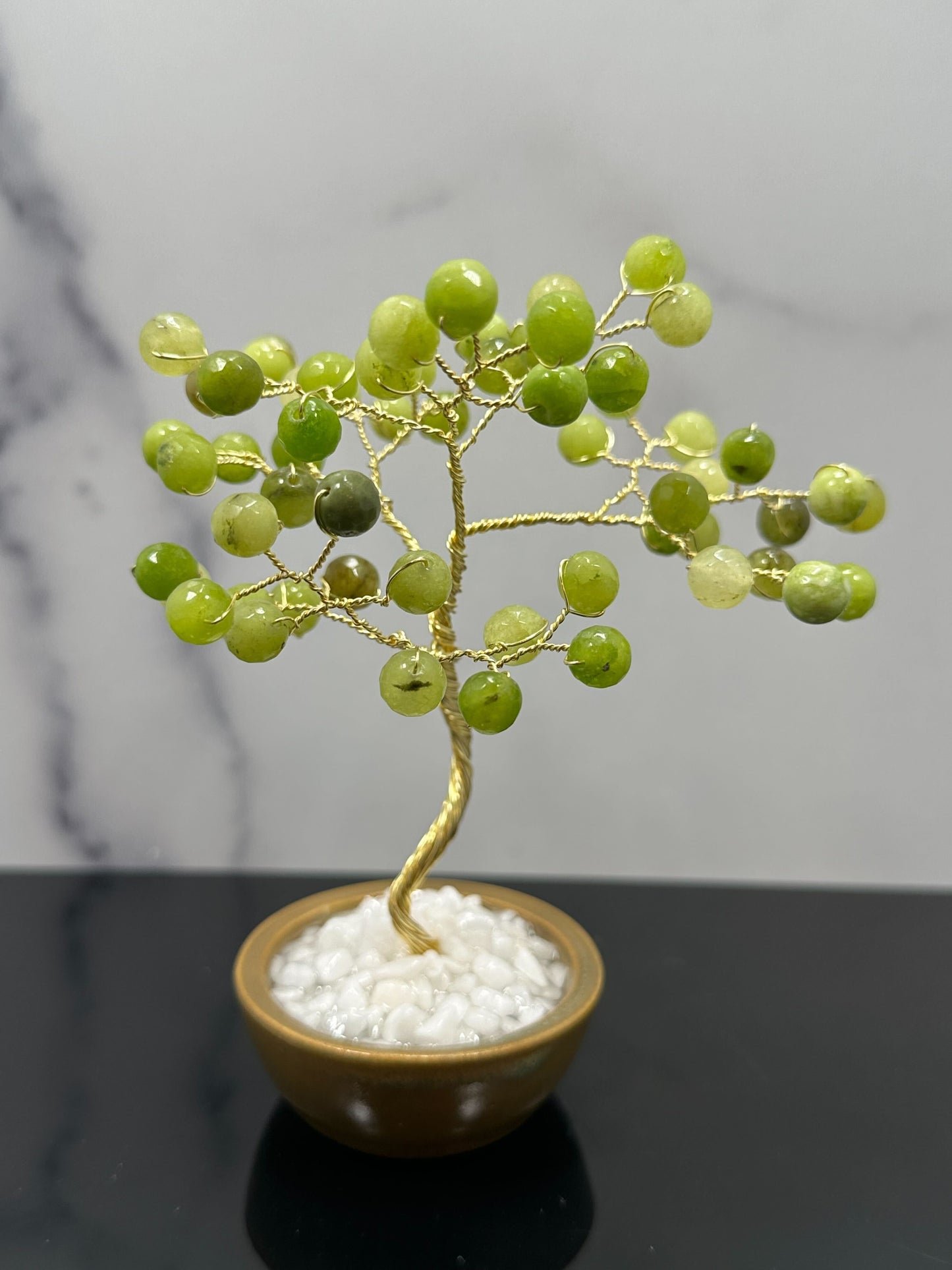 Lemon Jade Crystal Tree with Ceramic Base