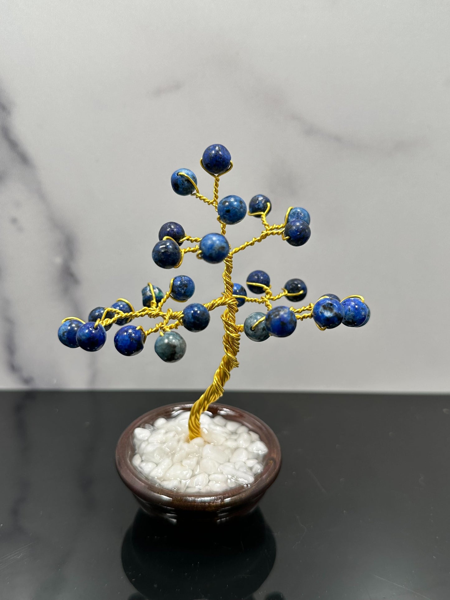 Blue Jasper Crystal Tree with Ceramic Base