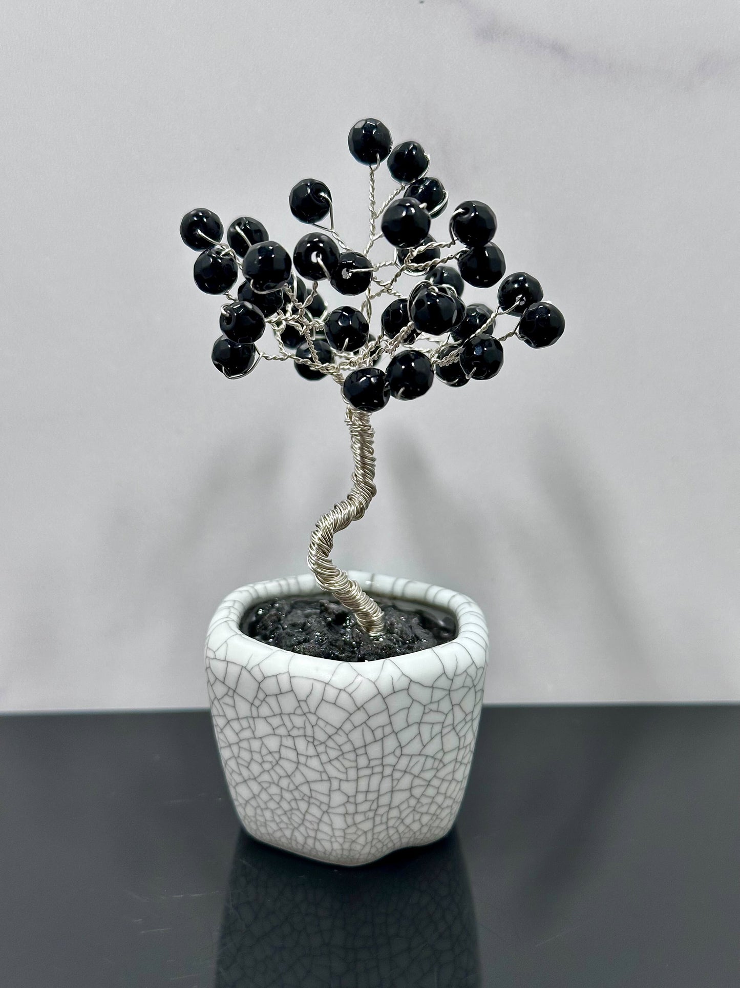 Black Agate Small Crystal Tree