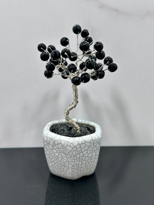 Black Agate Small Crystal Tree