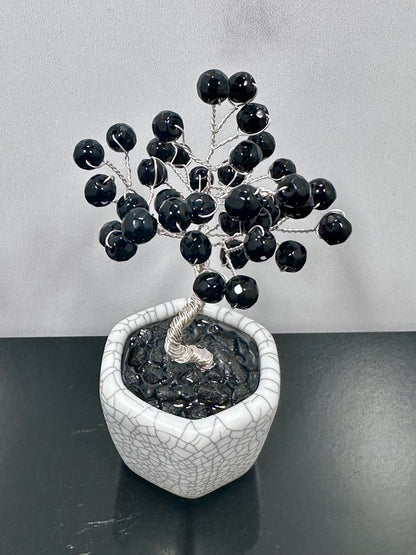 Black Agate Small Crystal Tree