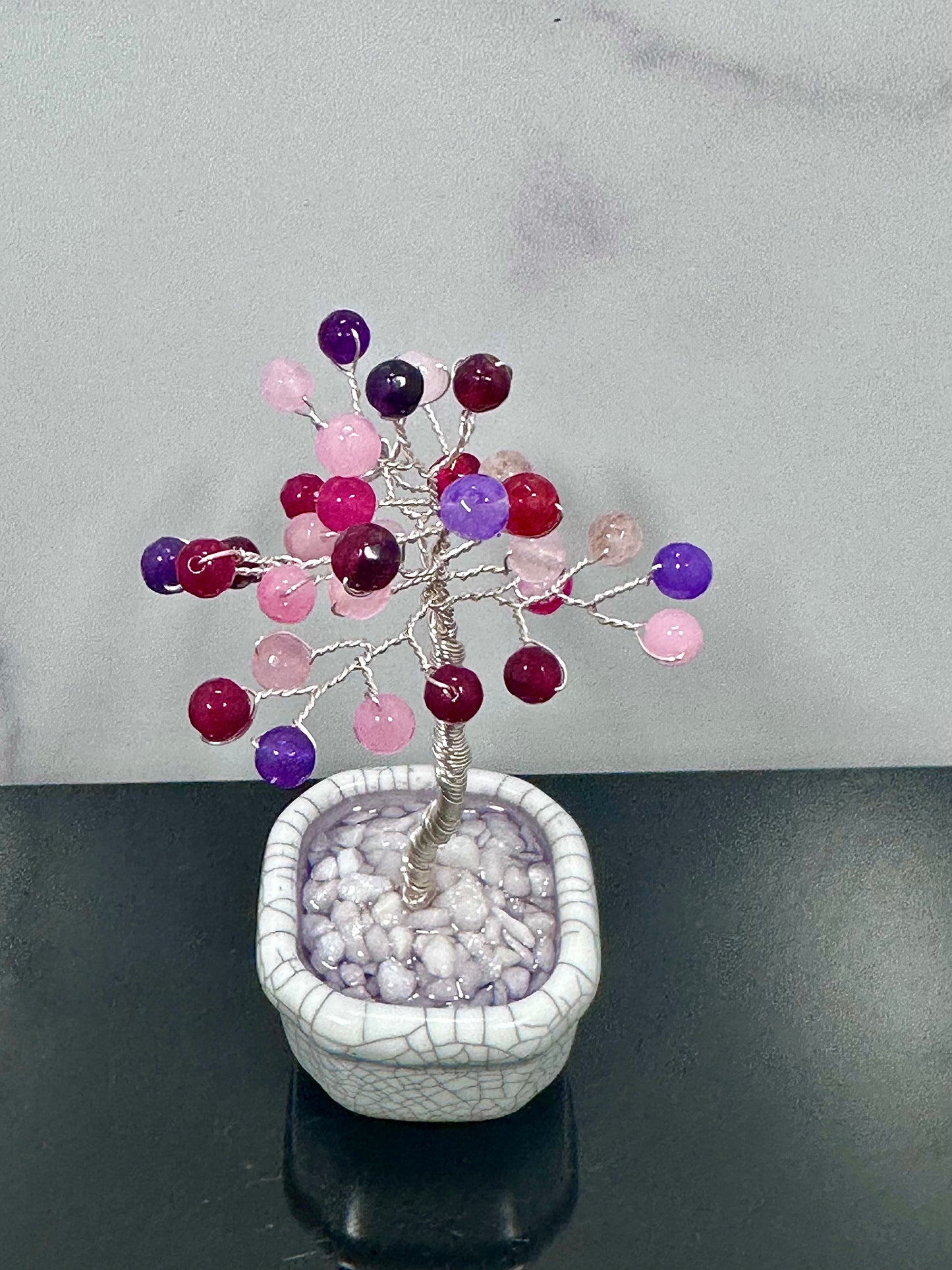 Pink and Purple Agate Small Crystal Tree