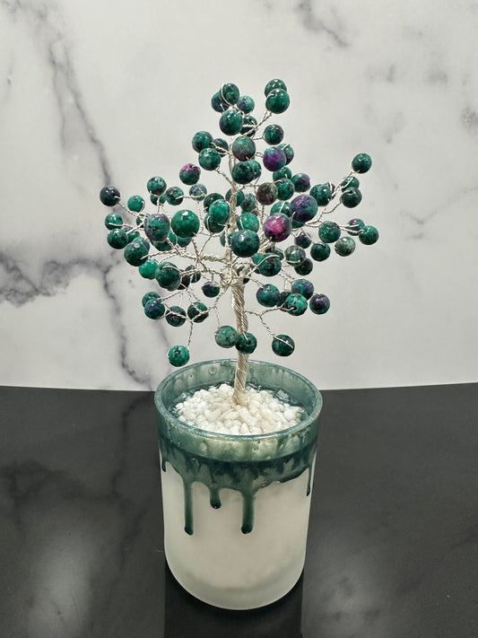 Green Red Jasper Crystal Tree