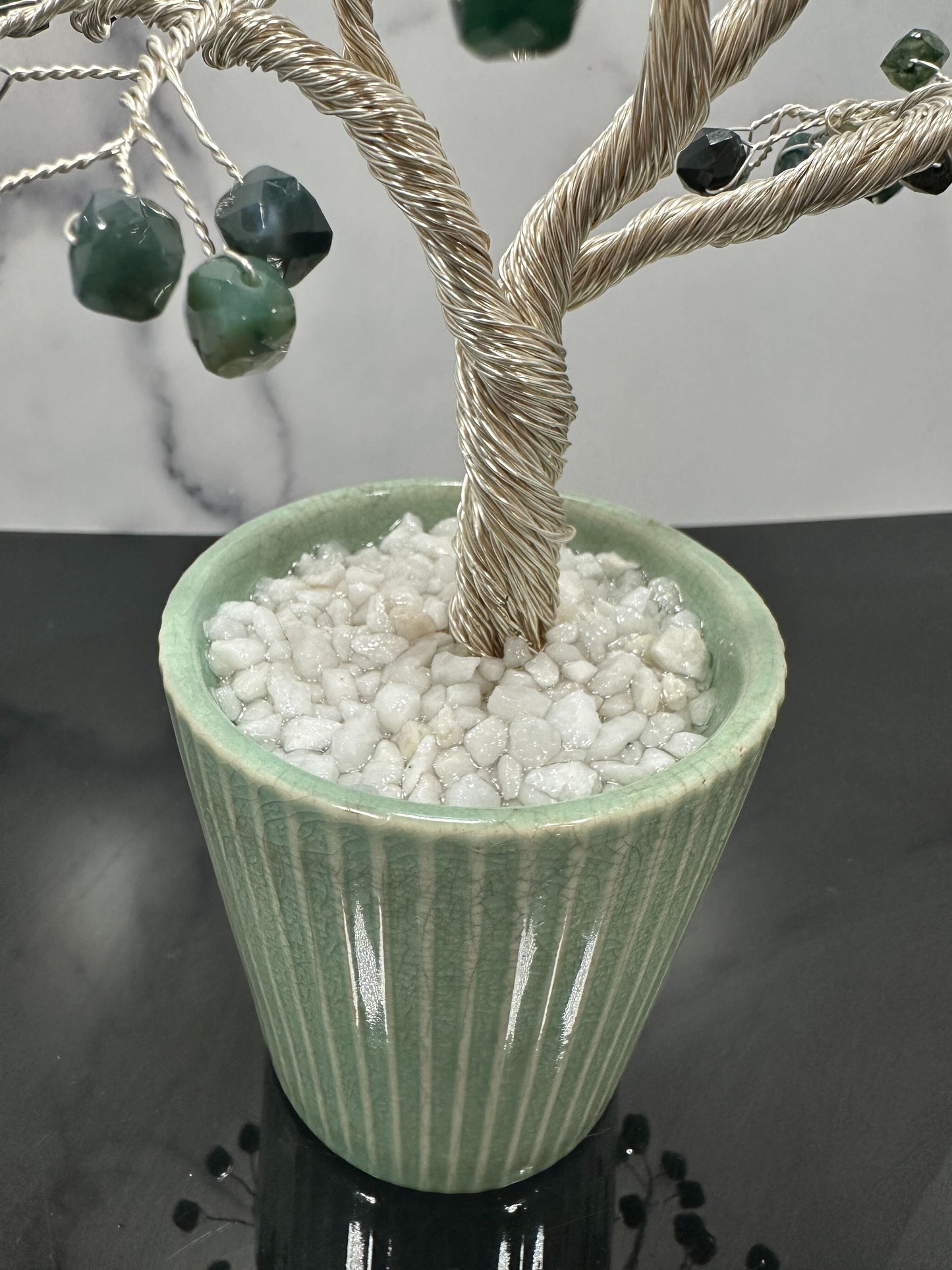 Natural Green Canadian Jade Crystal Gem Tree