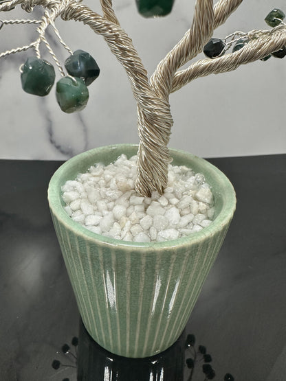Natural Green Canadian Jade Crystal Gem Tree