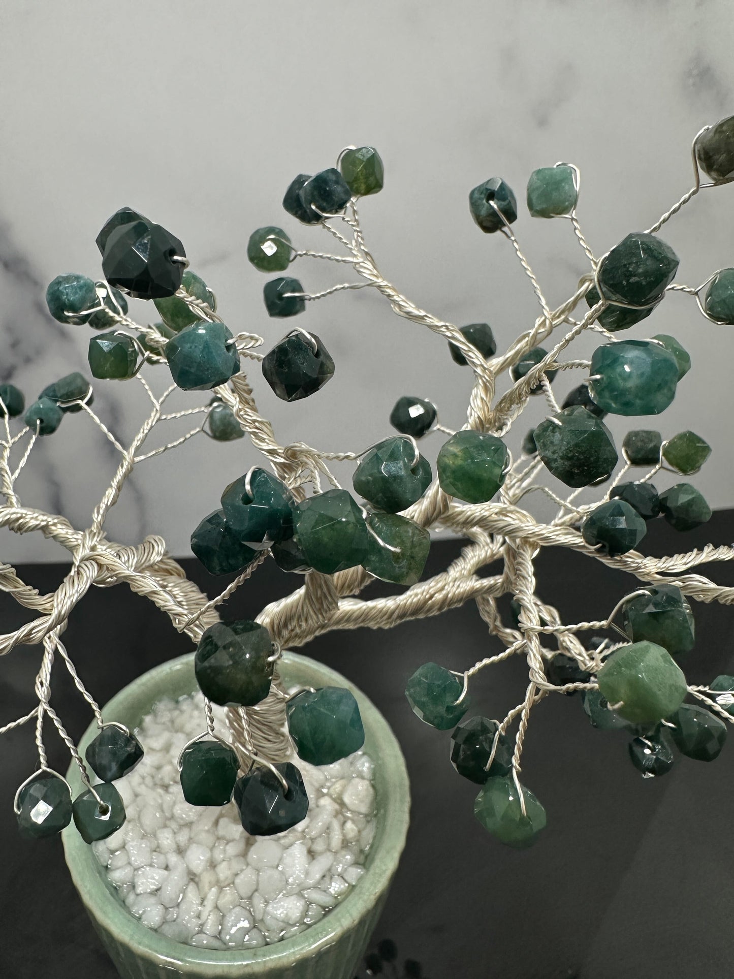 Natural Green Canadian Jade Crystal Gem Tree