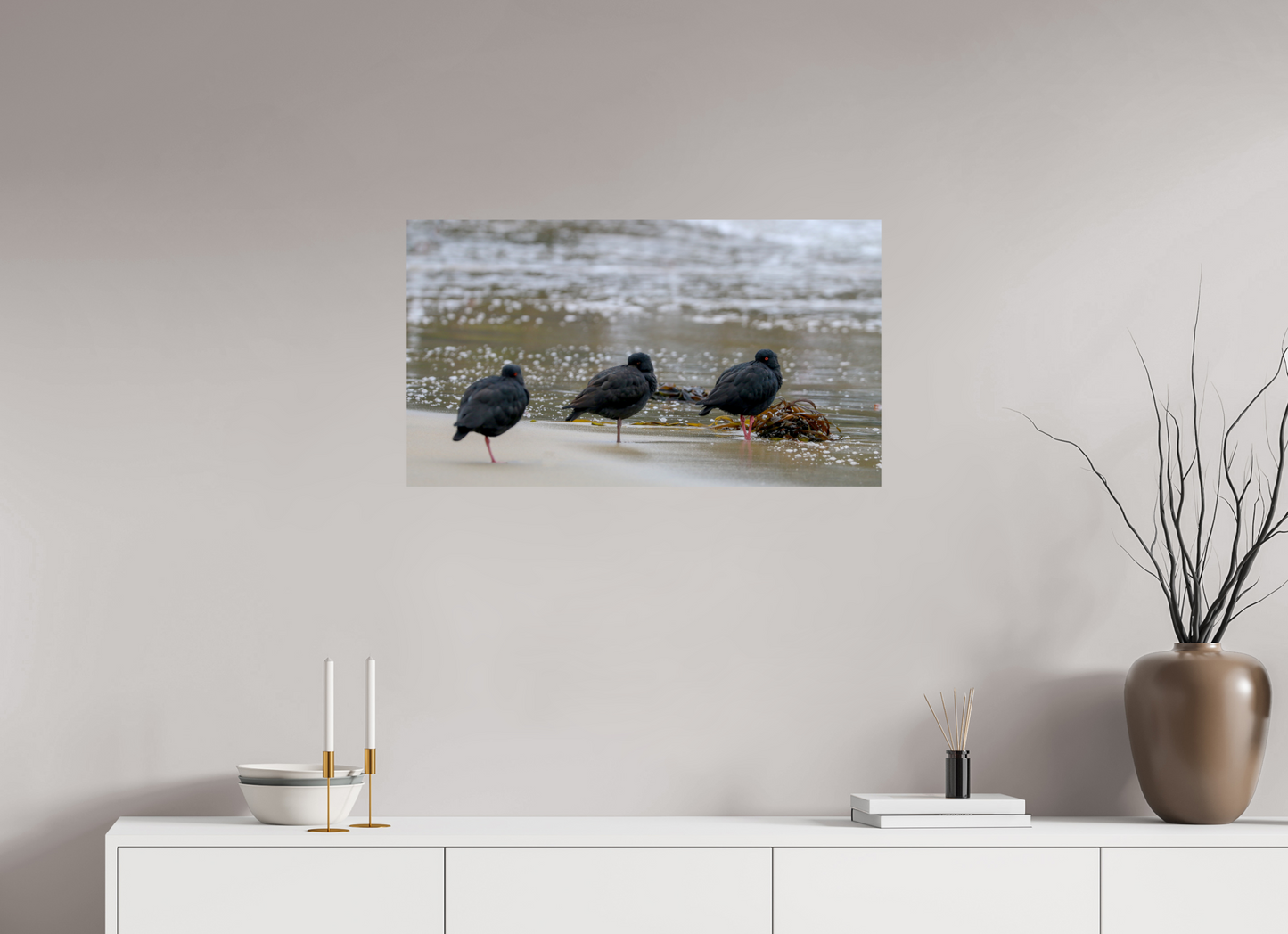 Beach Resting Oyster Catchers