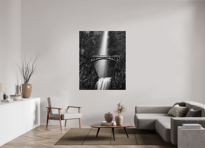 47 x 59.8″, Photo Print On Fuji Crystal DP II Oregon's Multnomah Falls Black/White