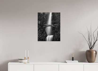 20 x 25.5″, HD Metal Print Oregon's Multnomah Falls Black/White