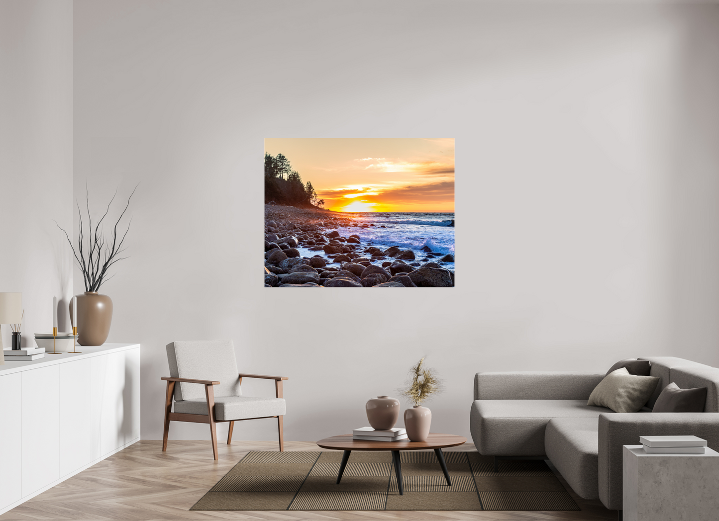 54.7 x 43″, Photo Print Under Acrylic Glass The Cove at Seaside Beach