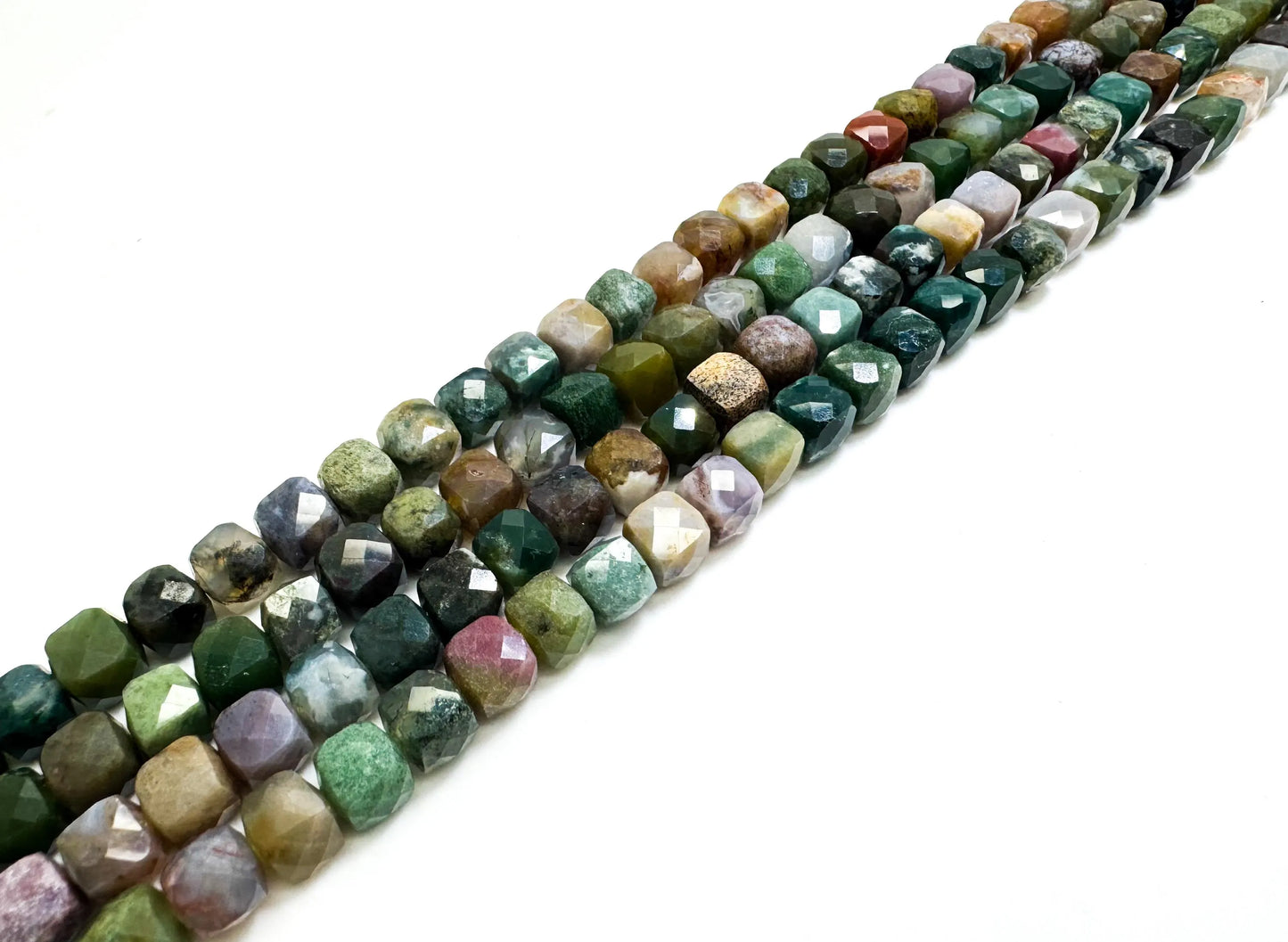 Natural Green Indian Agate with Natural Stone and Ceramic Base